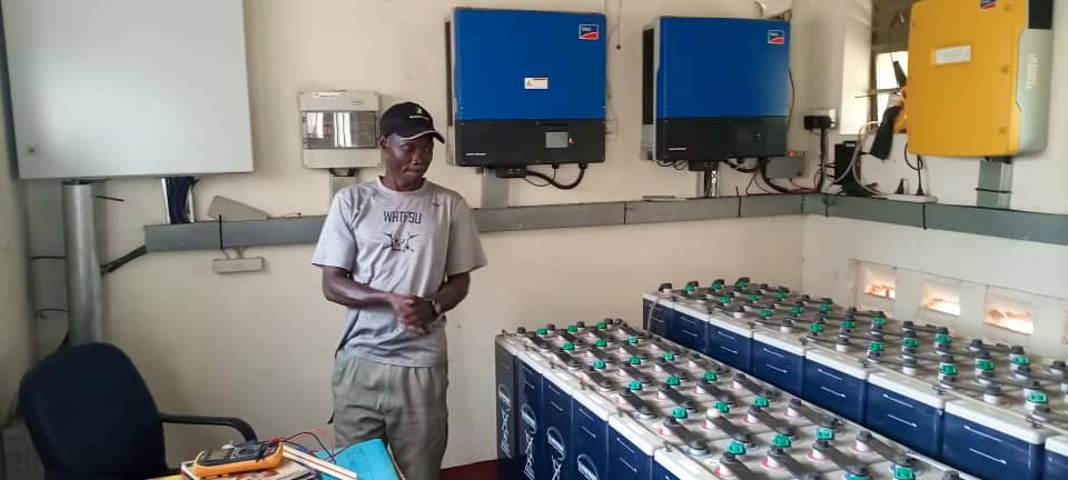 Batteries that power the solar system at St John Paul College